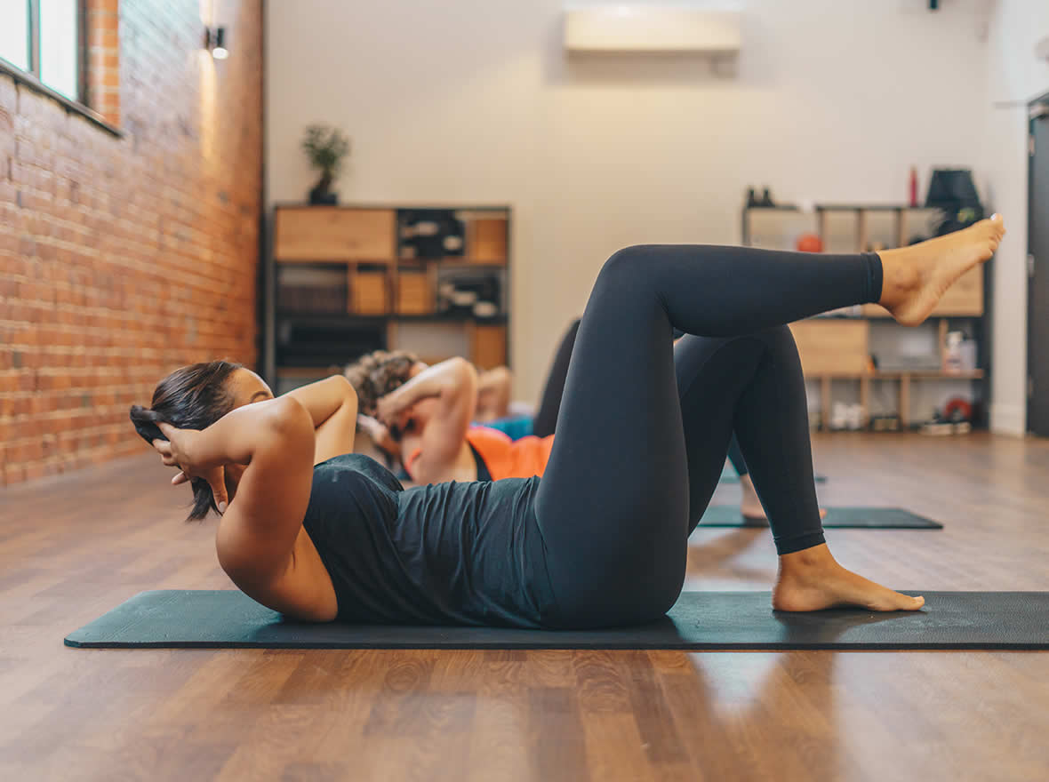Pilates and yoga studio workout